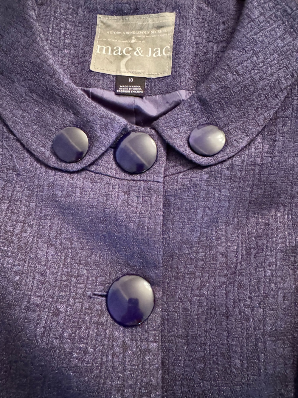mac & jac Navy Button-Front Jacket - Picture 6 of 6